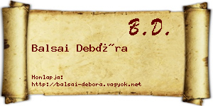 Balsai Debóra névjegykártya